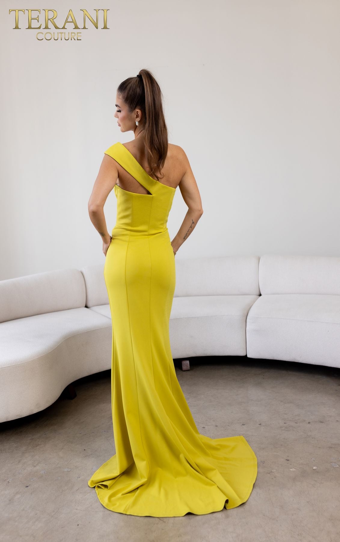 Formal Dresses Asymmetrical Long Formal Evening Dress Olive