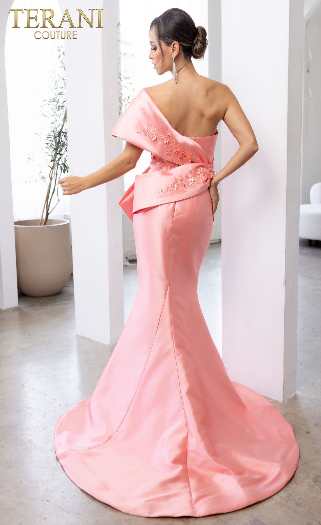 Formal Dresses Asymmetrical Trumpet Long Evening Dress Coral