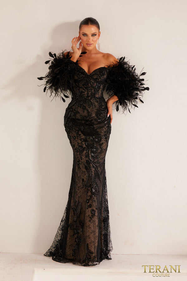 Terani Couture 241E2479 Black Nude  Sale