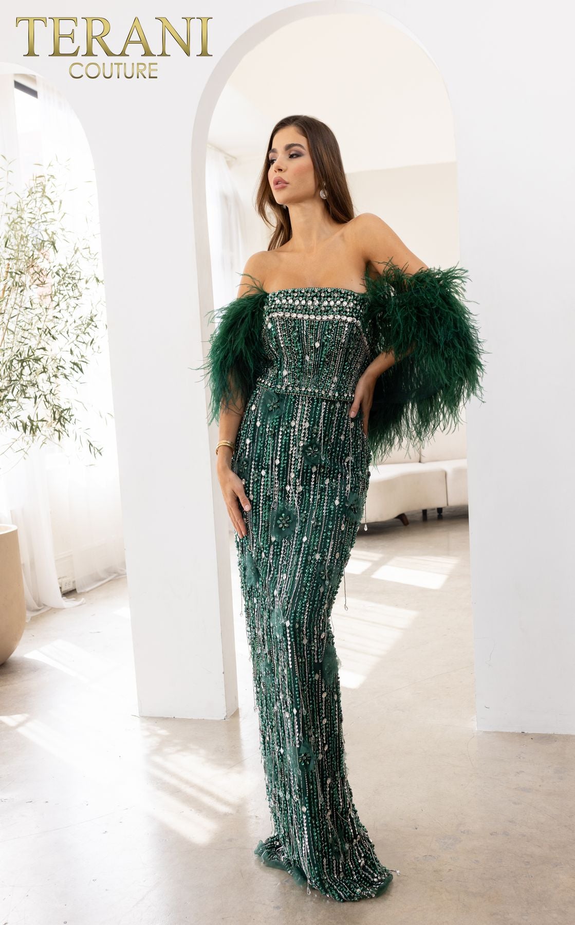 Terani Couture 241GL2603 Beaded Long Formal Evening Dress