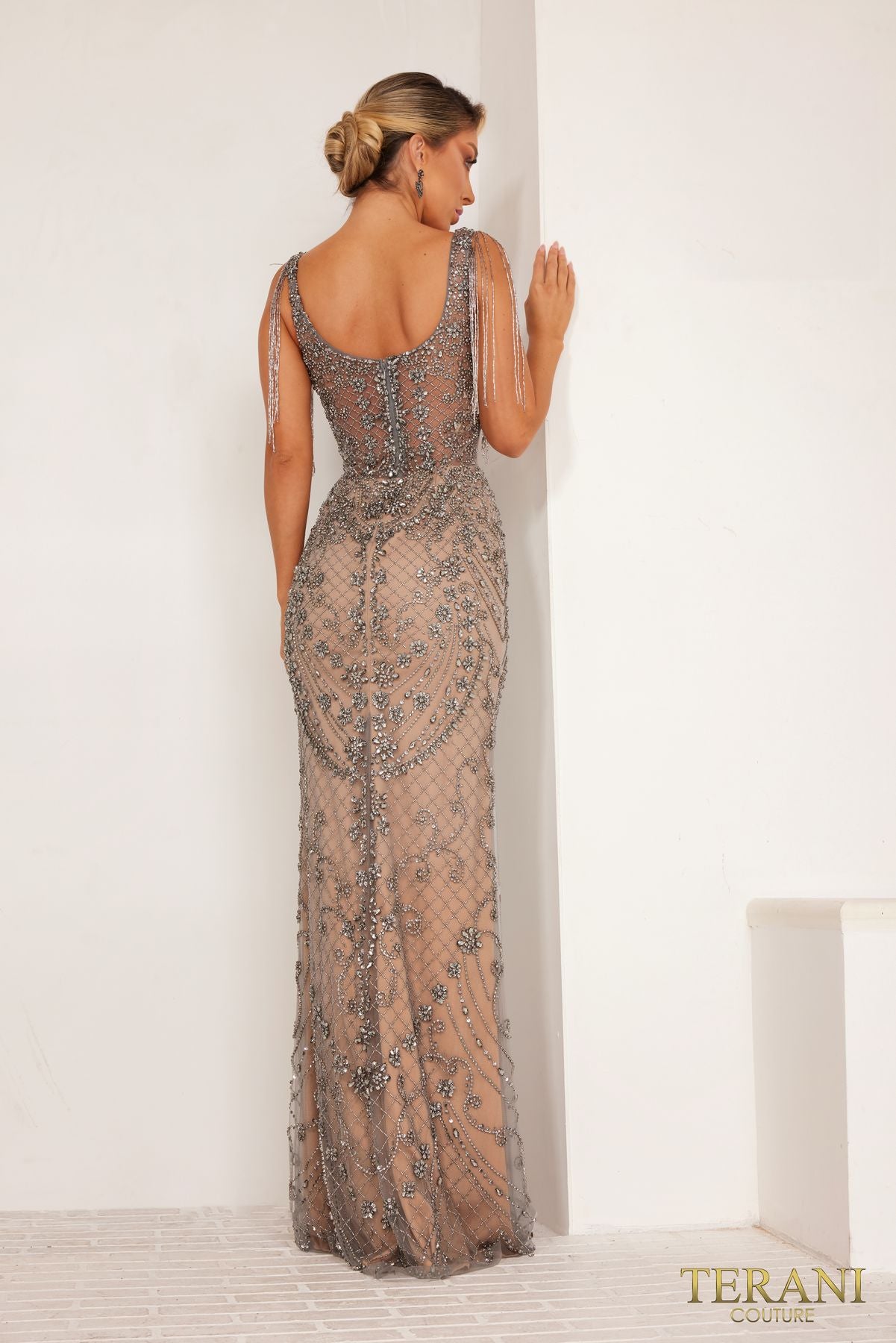 Terani Couture 241GL2664 Beaded Formal Long Evening Dress