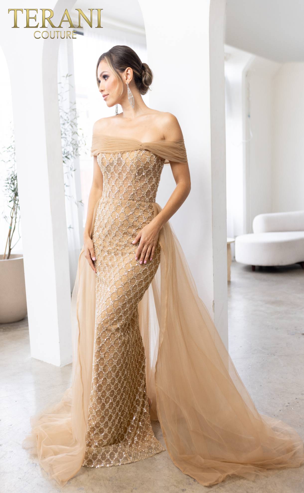 Mother of the Bride Dresses Skirt Overlay Long Formal Mother of the Bride Dress Champagne