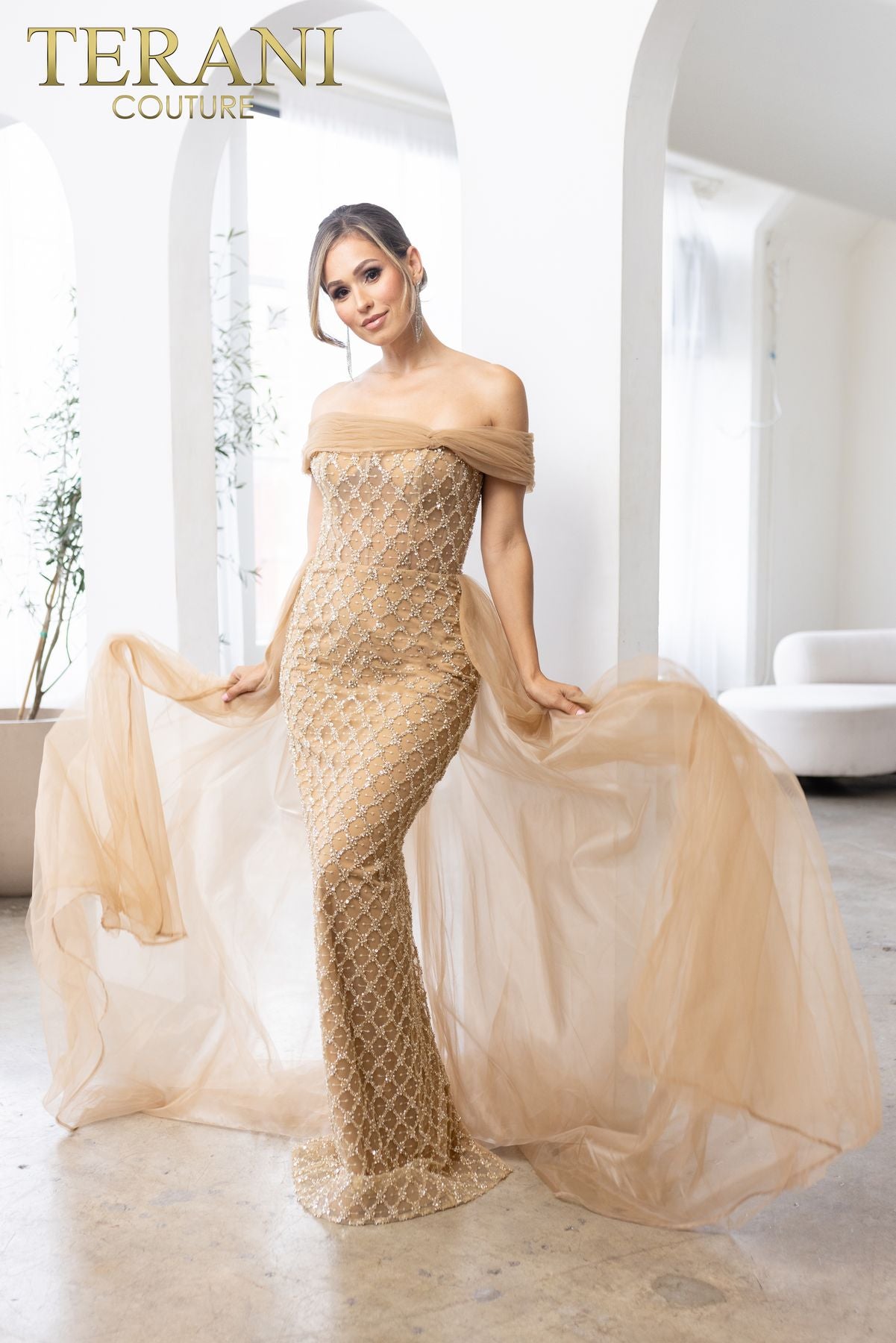 Terani Couture 241M2706 Overskirt Long Formal Mother of the Bride Dress
