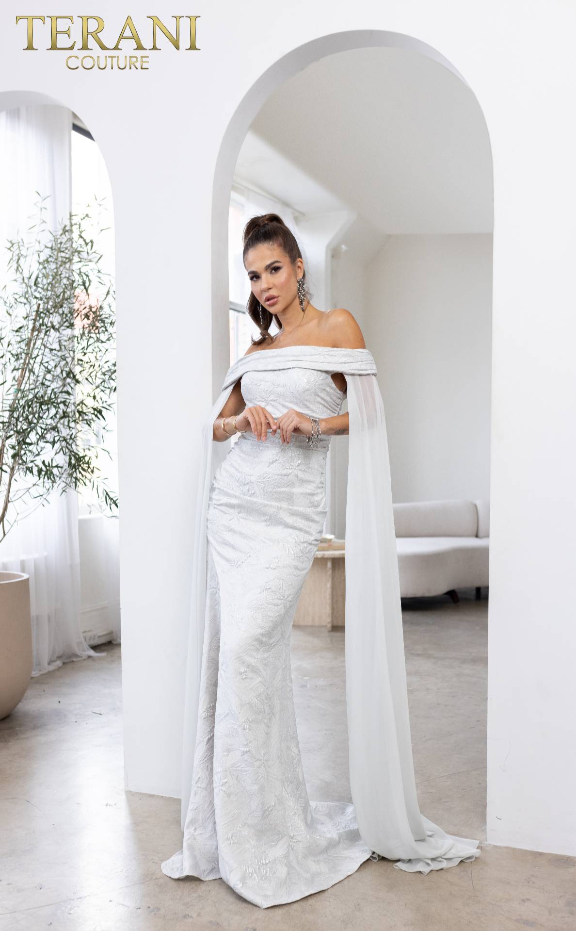 Mother of the Bride Dresses Cape Evening Long Mother of the Bride Dress Silver
