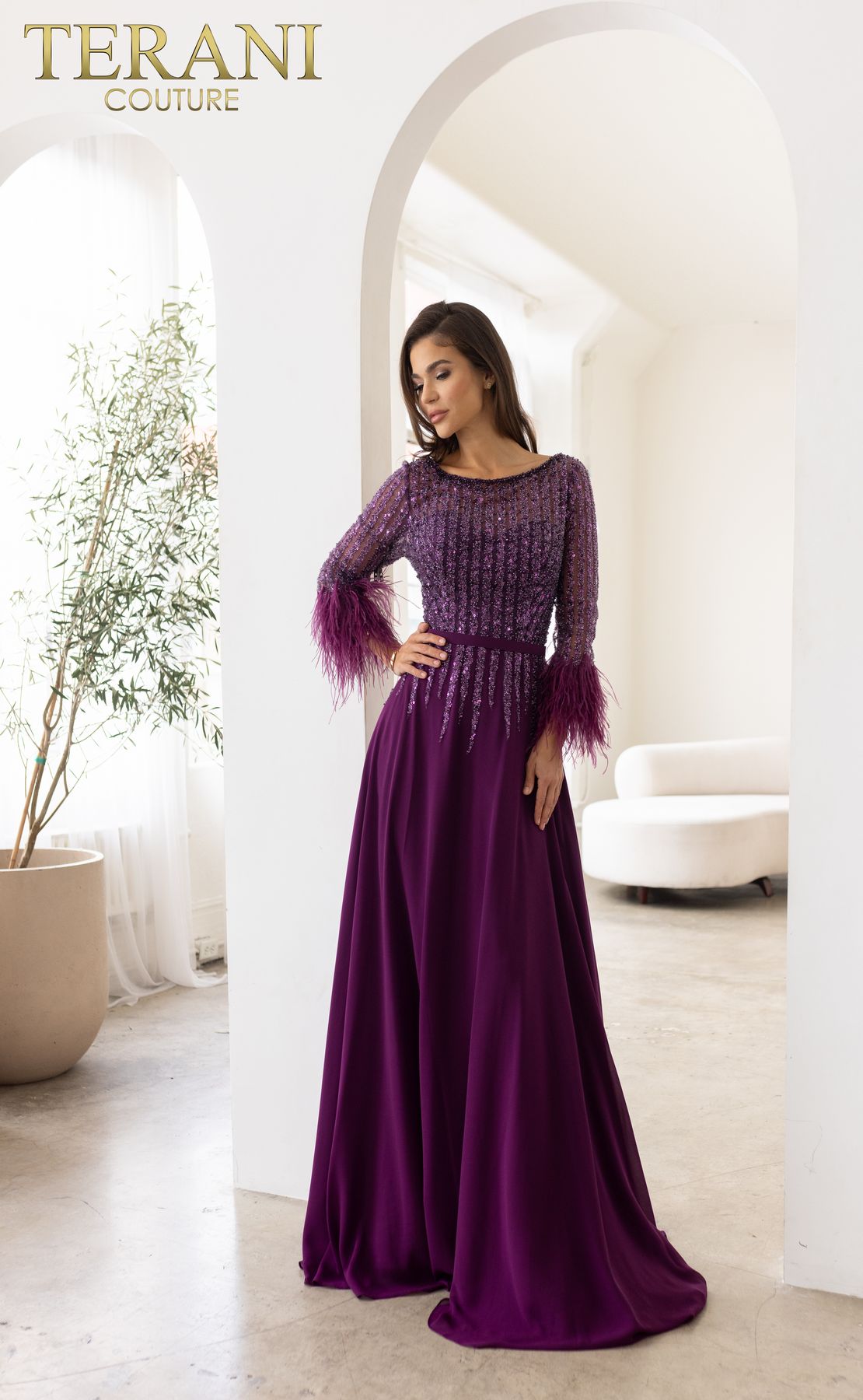 Terani Couture 241M2738 Long Evening Formal Mother of the Bride Dress