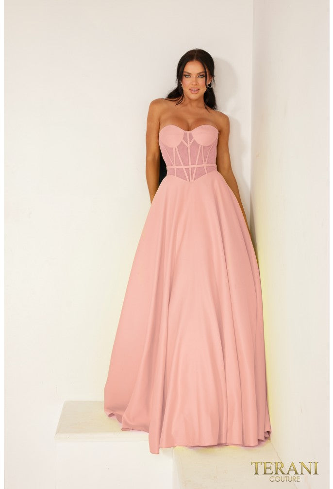 Terani Couture 241P2046 Long A Line Prom Gown