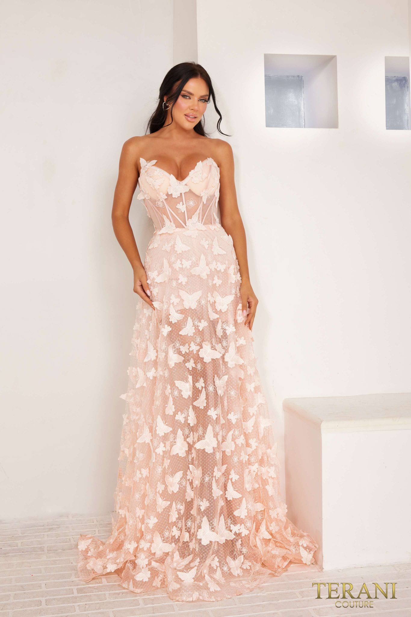 Terani Couture 241P2086 A Line Embellished Long Prom Dress The Dress Outlet Terani Couture 241P2086 A Line Embellished Long Prom Dress The Dress Outlet