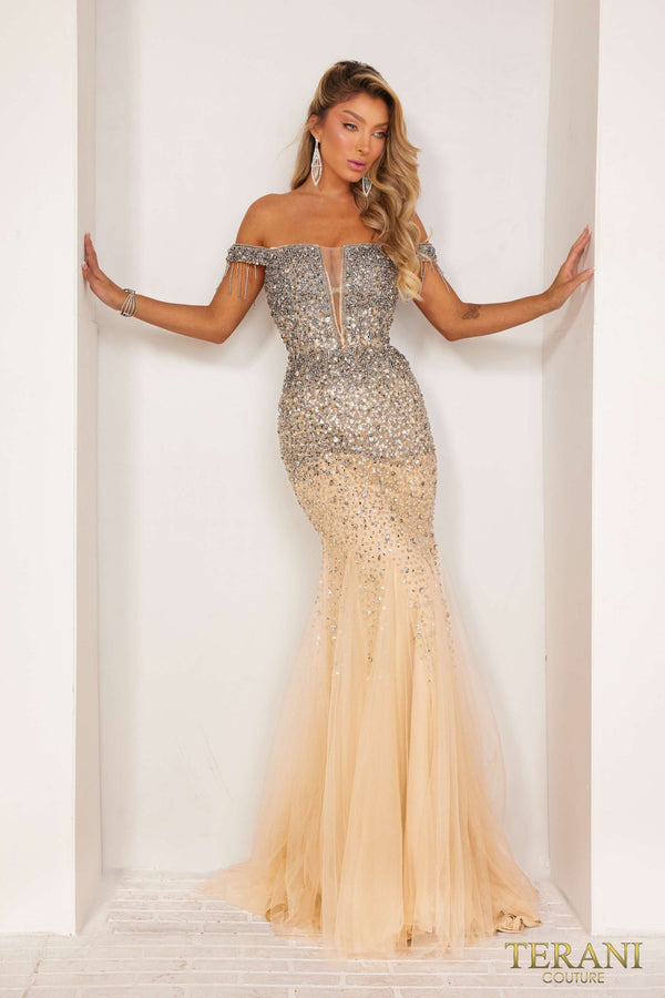 Terani Couture 241P2095 Bodycon Long Prom Dress