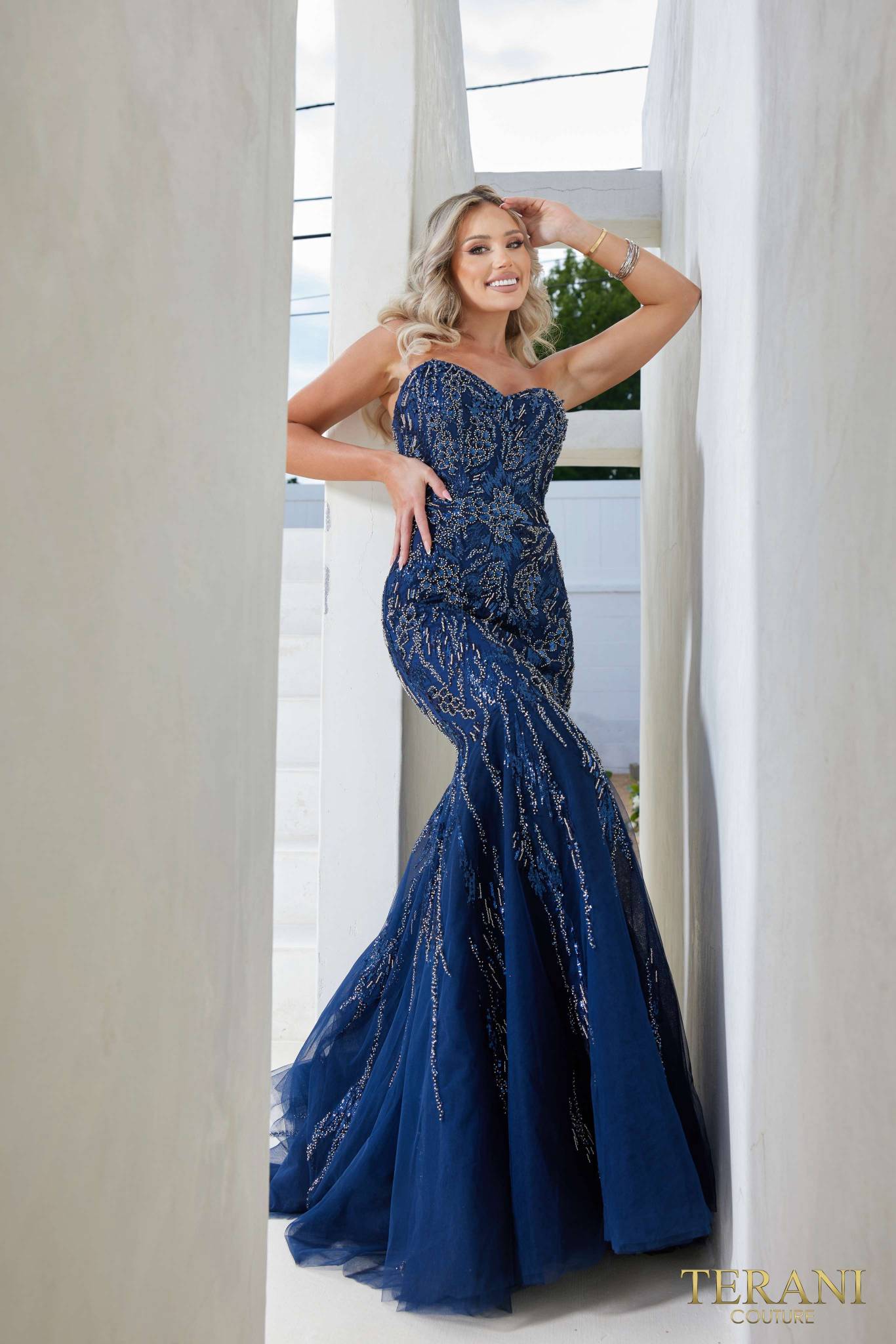 Terani Couture 241P2219 Fitted Formal Beaded Long Prom Dress