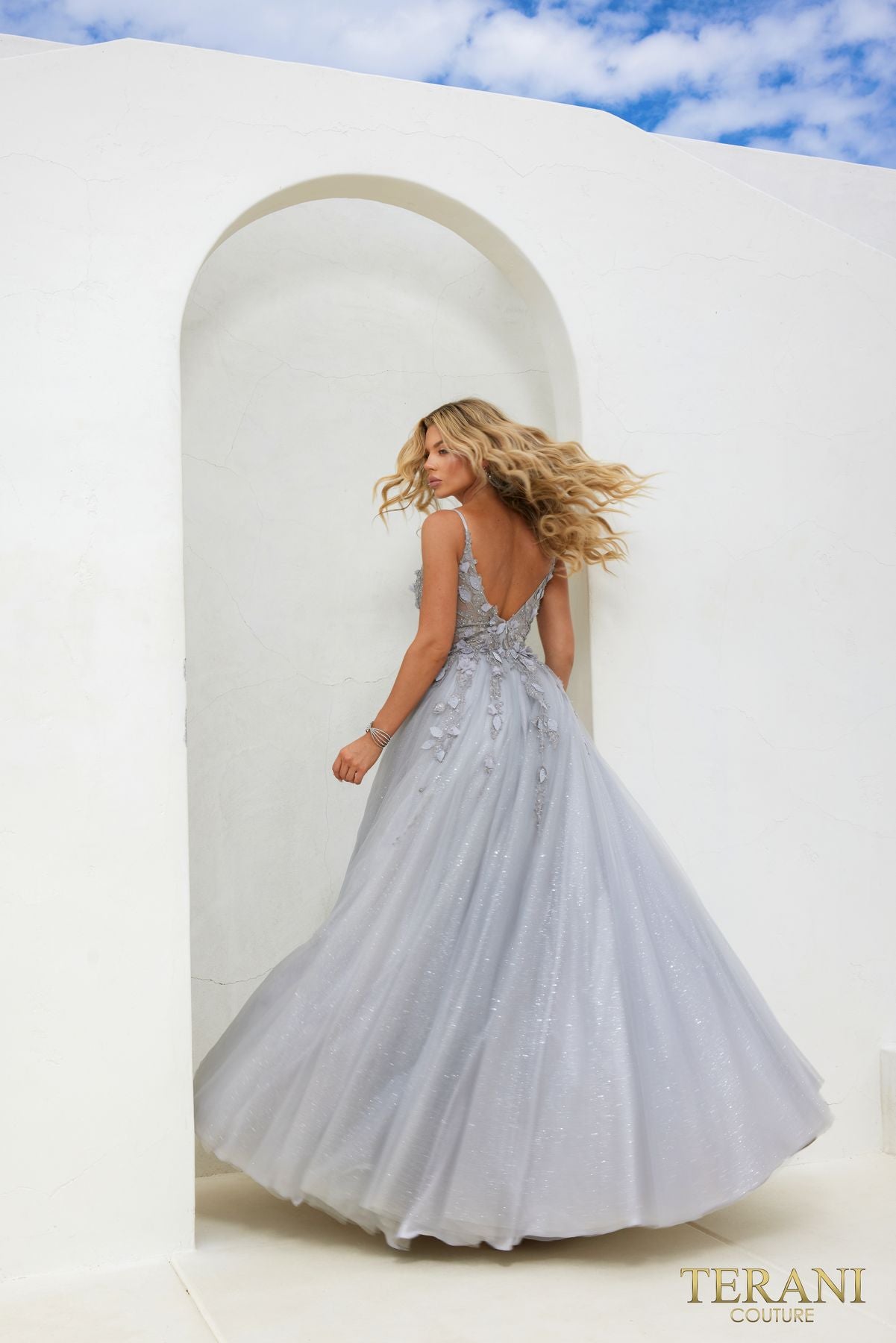 Terani Couture 241P2281 Long A Line Formal Prom Ball Gown