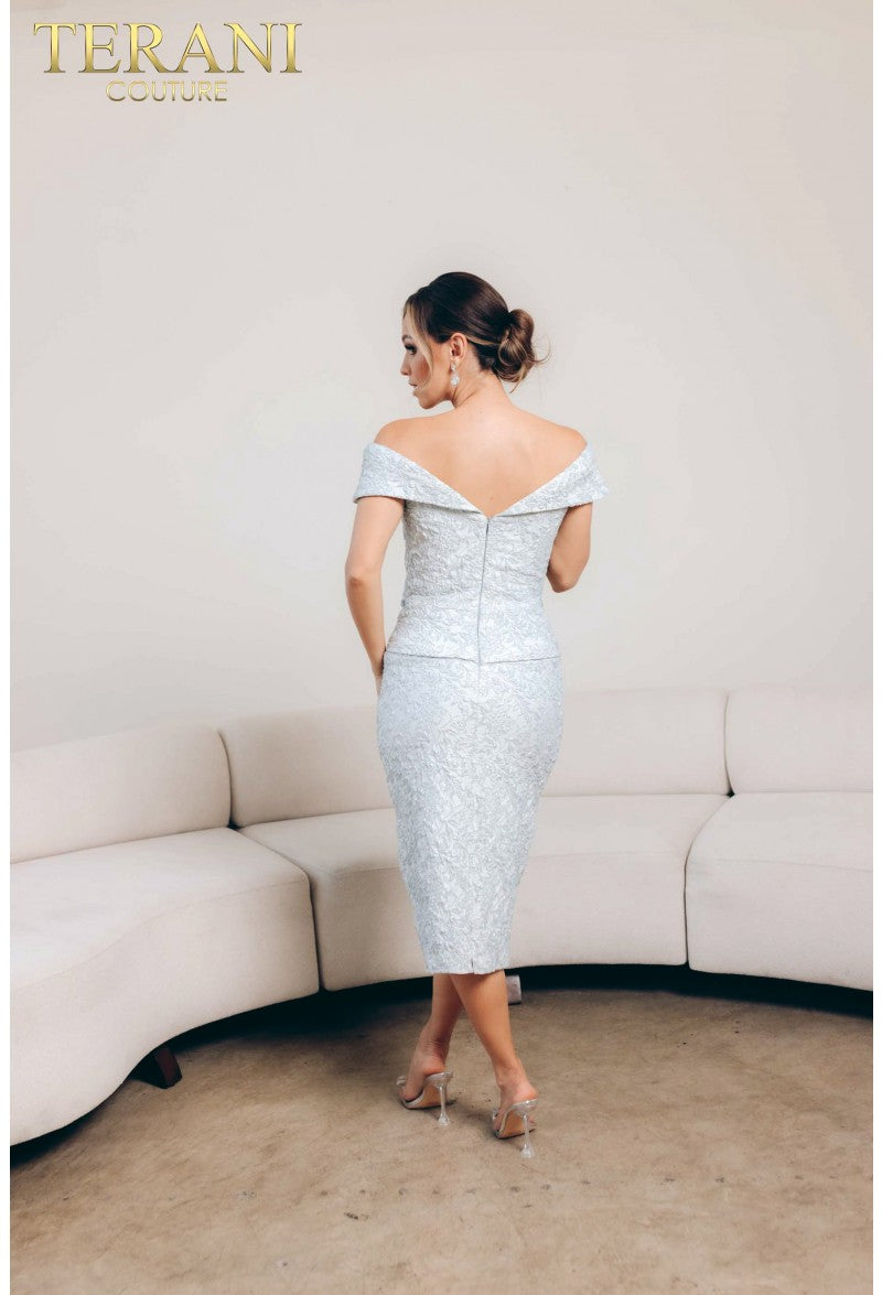 Terani Couture 241C2335 Fitted Short Cocktail Midi Length Dress