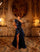 Formal Dresses Long Formal Ruffle Accent Evening Gown Navy