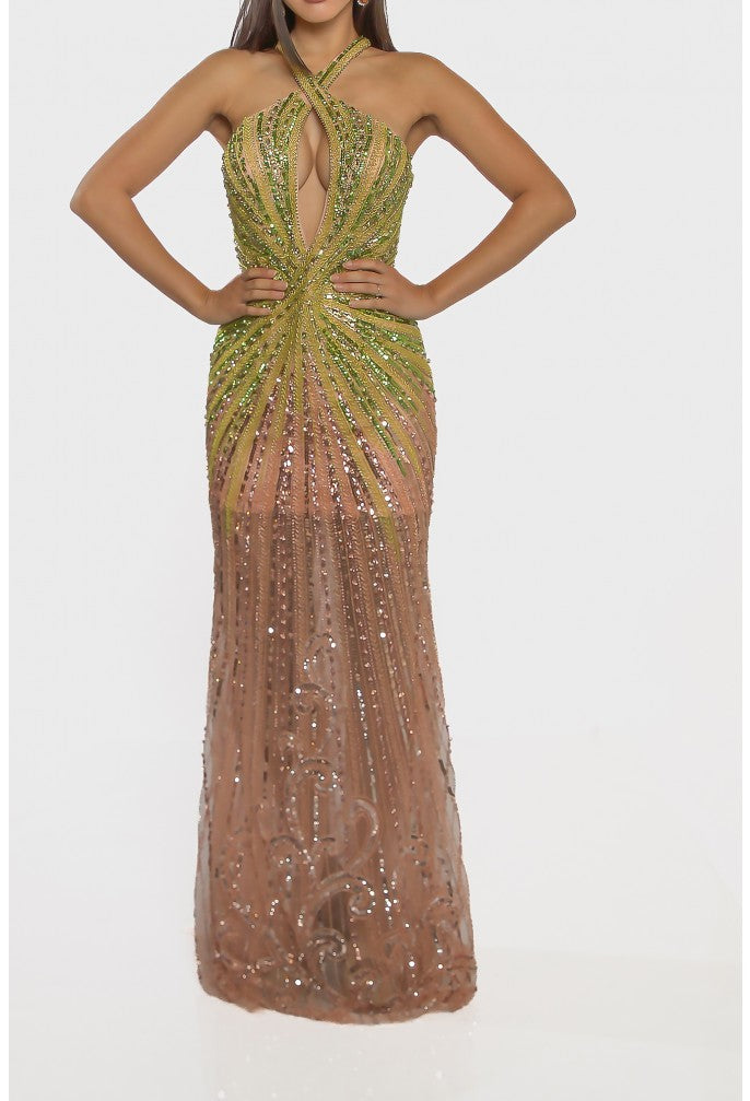 Terani Couture 241GL2679 Long Formal Evening Beaded Dress