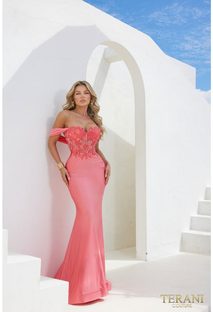 Prom Dresses Long Fitted Prom Formal Gown Coral