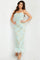Cocktail Dresses Tea Length Beaded Lace Evening Formal Dress Aqua