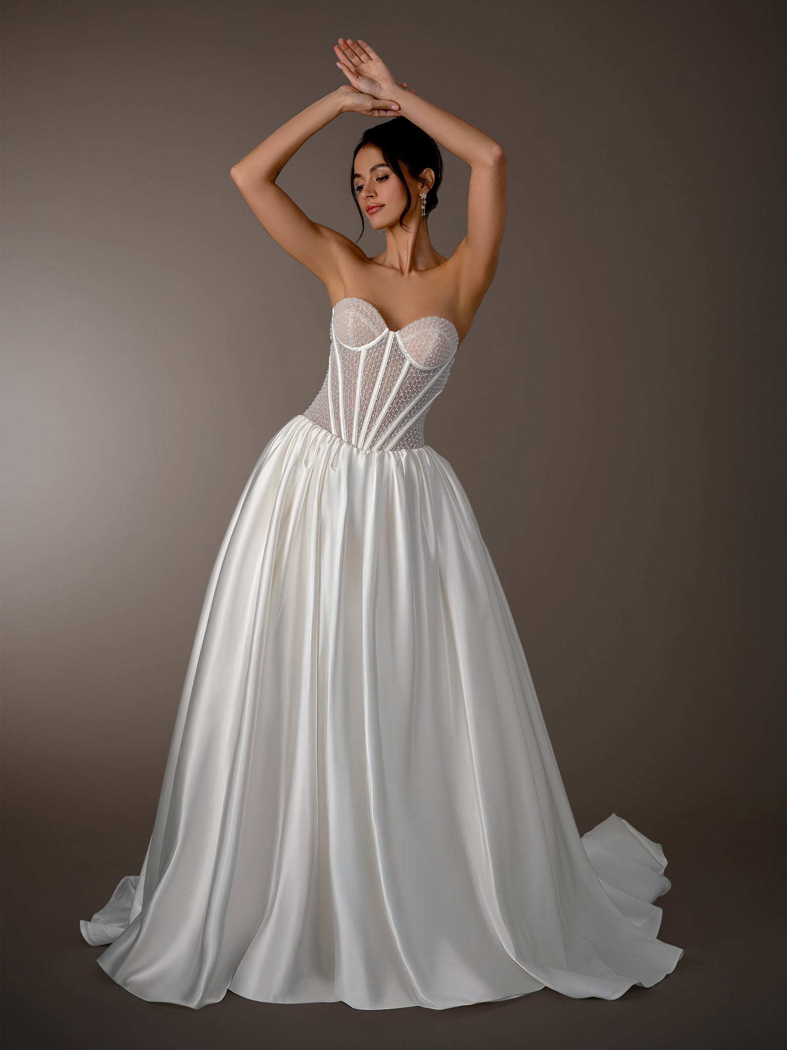 Wedding Dresses Corset Ball Gown Long Bridal Wedding Dress Stella Couture 26602 Off White