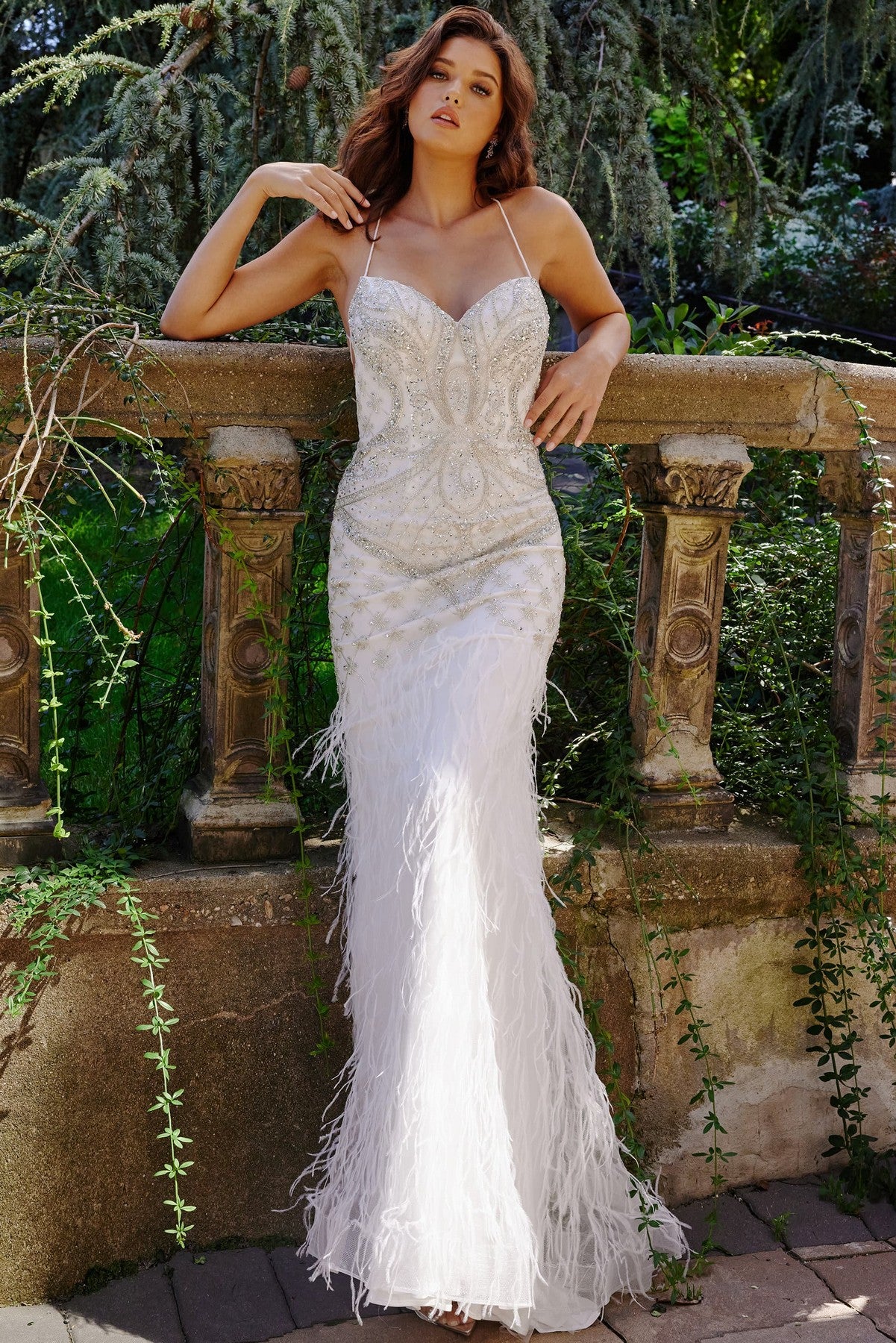 Off White Jovani 24262 Fitted Long Prom Formal Dress for $892.0 – The