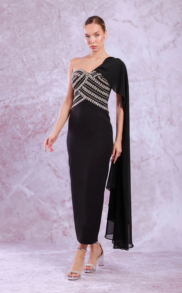 Odrella 24285 Fitted Long Formal Prom Dress