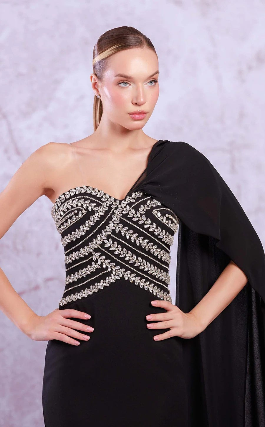 Odrella 24285 Fitted Long Formal Prom Dress