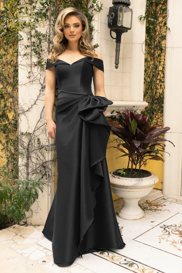 Formal Dresses Long Formal Side Ruched Evening Dress Black