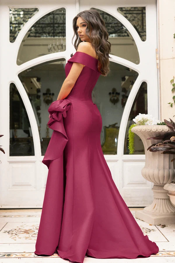 Formal Dresses Long Formal Side Ruched Evening Dress Wine