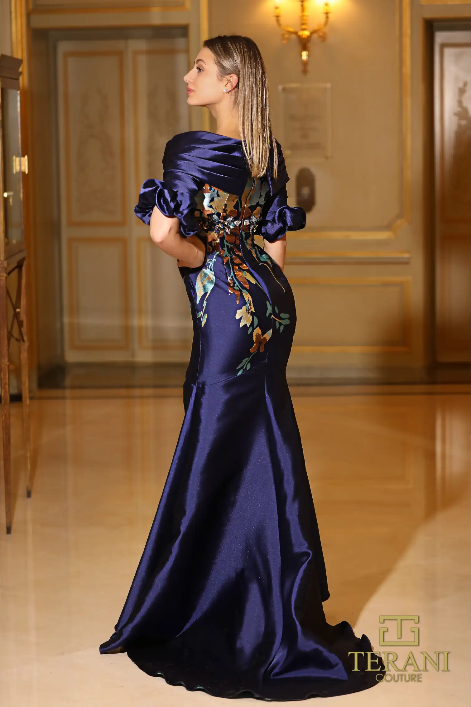 Formal Dresses Long Printed Formal Dress Blue