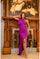 Prom Dresses Fitted High Low Ruffle Formal Prom Dress Violet