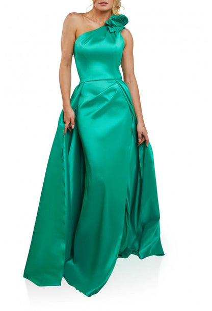 Formal Dresses Long Formal Overlay Skirt Dress Emerald