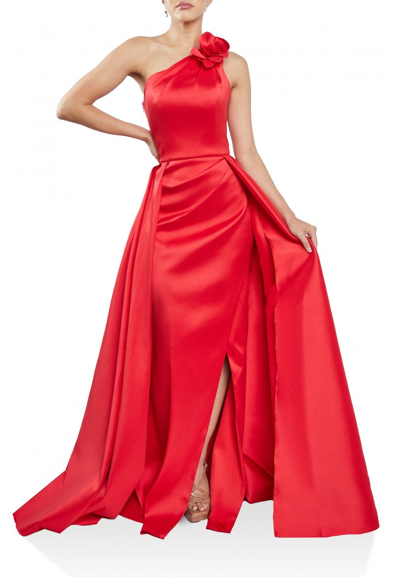 Formal Dresses Long Formal Overlay Skirt Dress Red