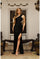 Prom Dresses Long Slit Evening Fitted Formal Prom Dress Black