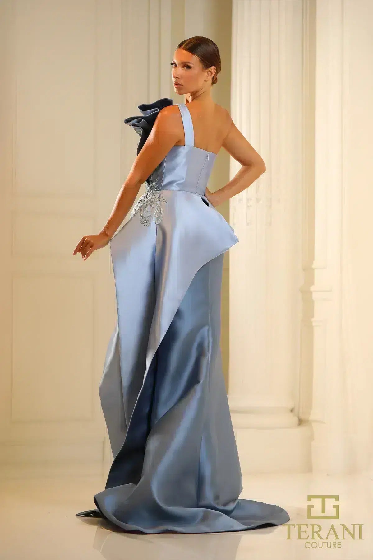 Terani Couture 242E3142 Long Formal Peplum Evening Dress