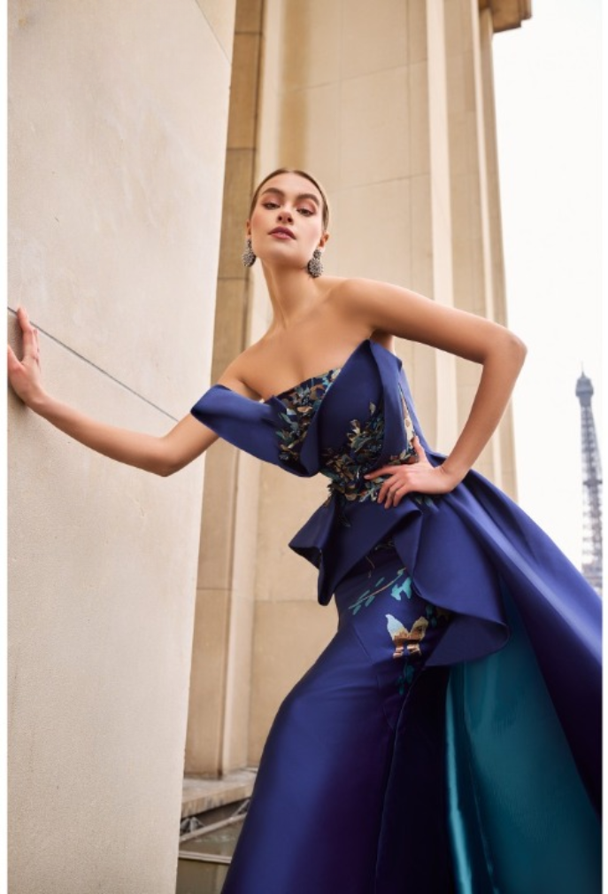 Prom Dresses A Line Ruffle Long Formal Prom Dress Blue