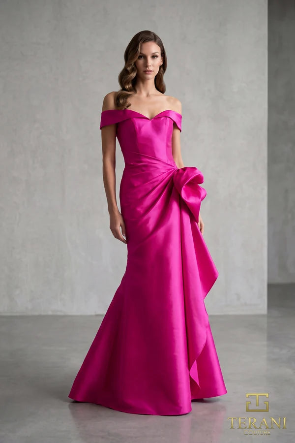Formal Dresses Long Formal Side Ruched Evening Dress Fuchsia