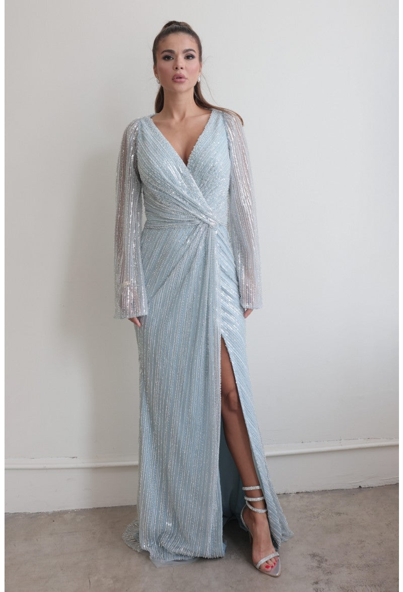 Terani Couture 242M3360 Sequins Long Sleeve Mother of the Bride Dress