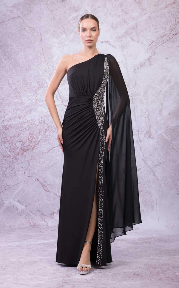 Odrella 24309 Long Slit Formal Prom Dress