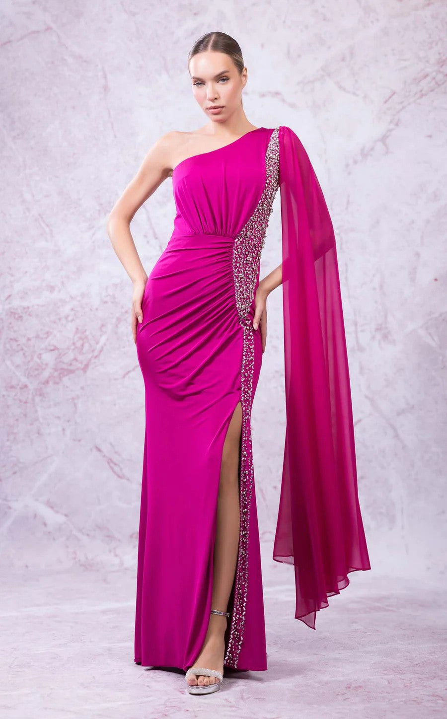 Odrella 24309 Long Slit Formal Prom Dress