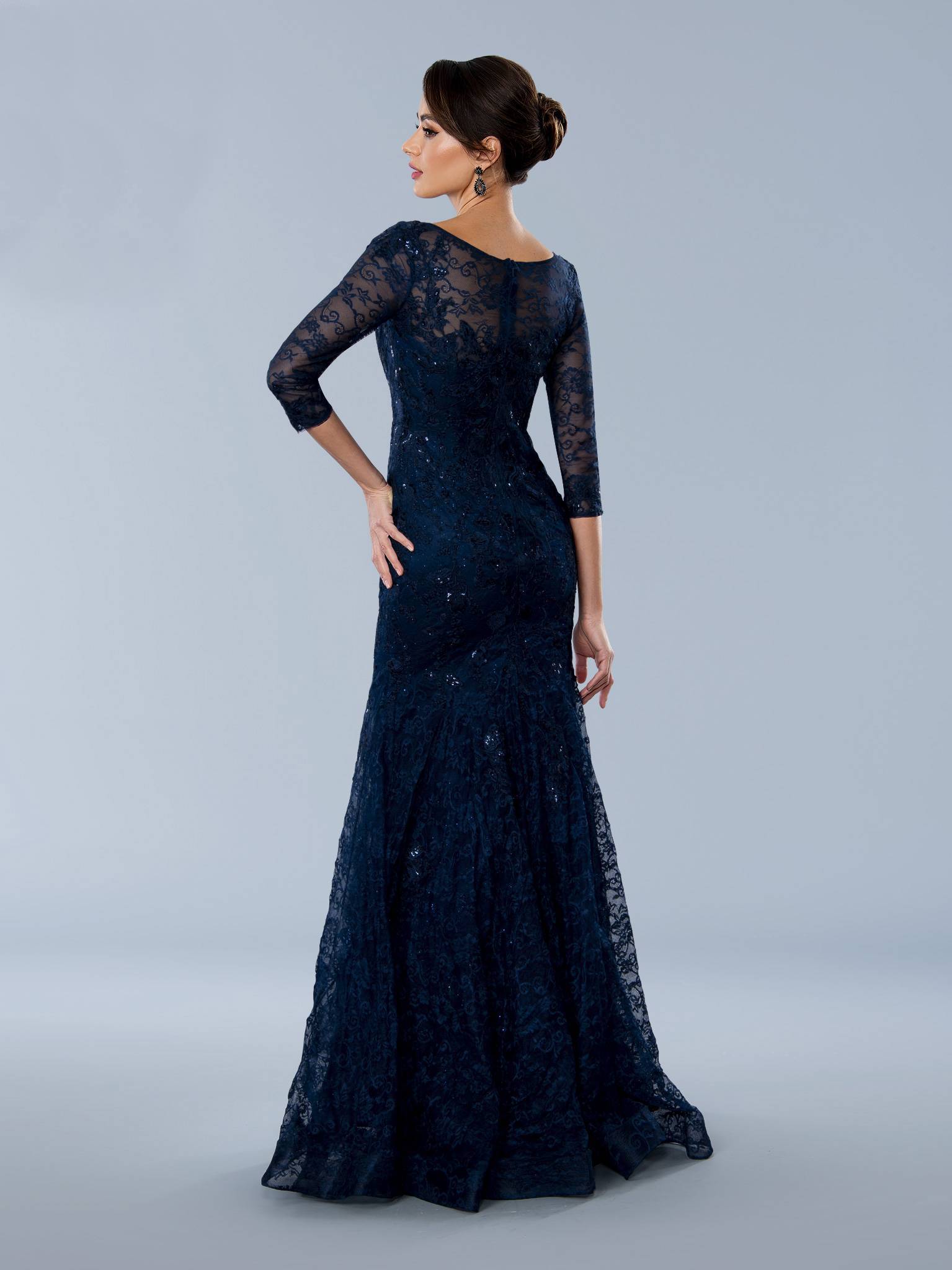 Stella Couture 24368 Long Formal Lace Evening Dress