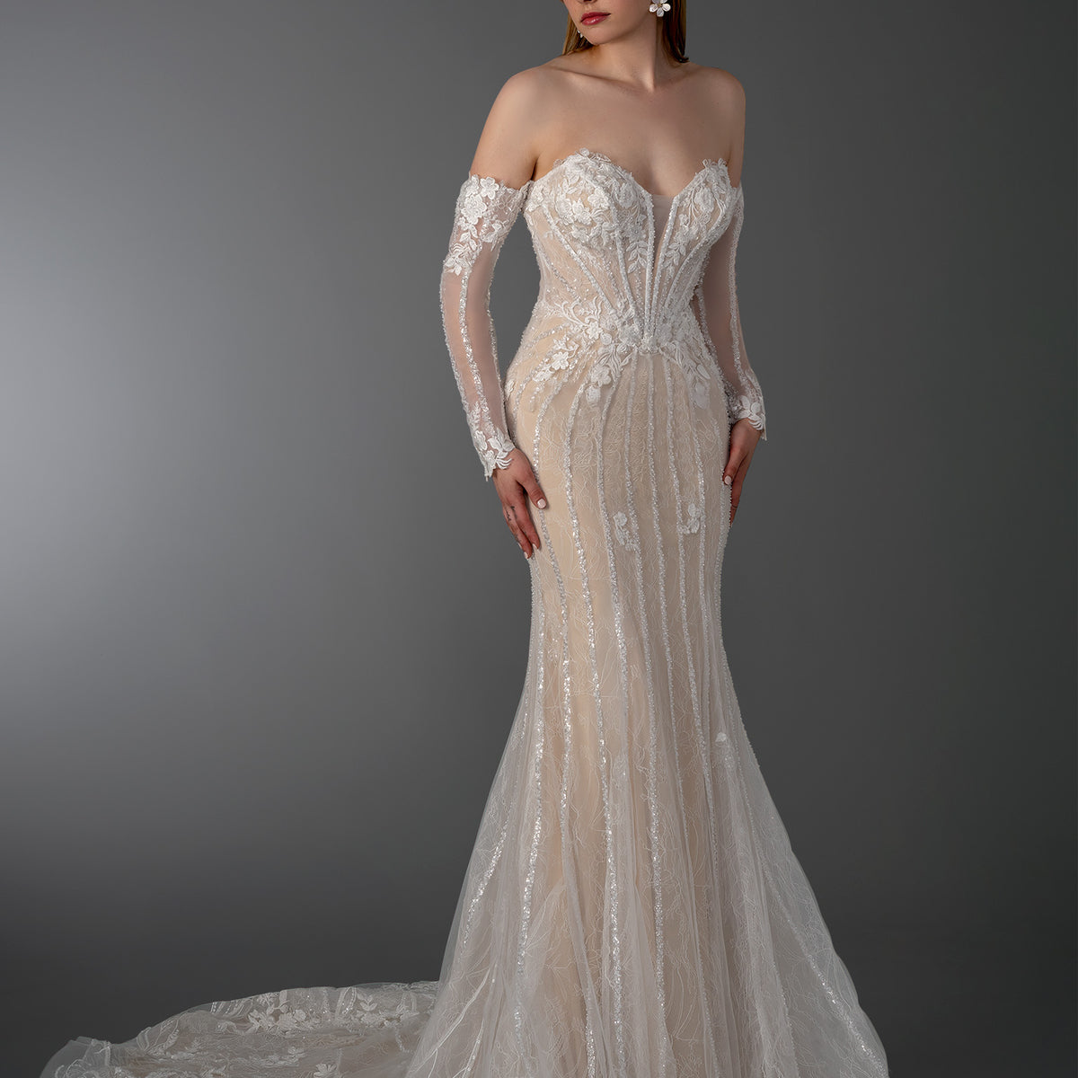 sequin corset wedding dress Long Bridal Gown Sequin Corset Wedding Dress