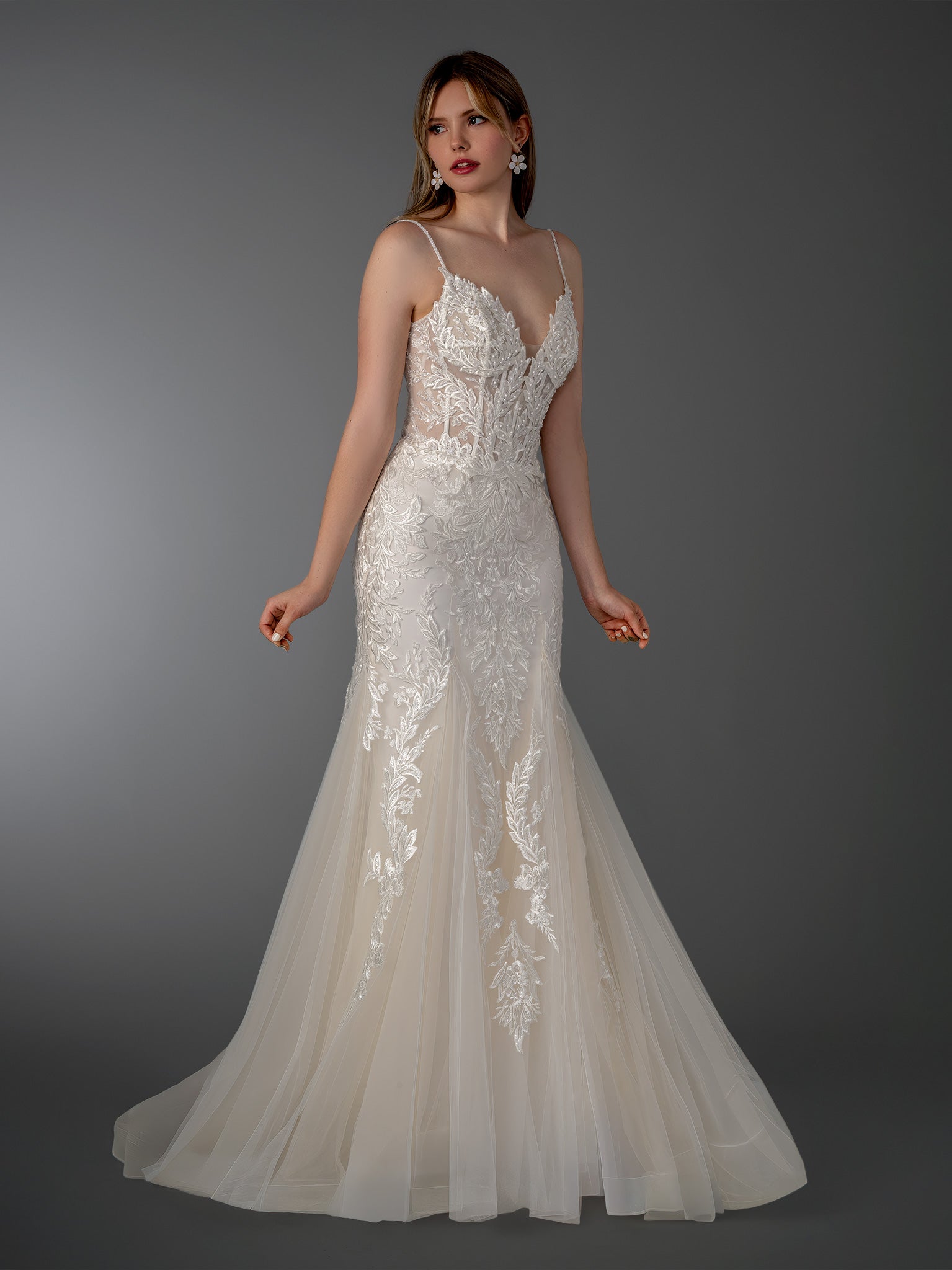 Wedding Dresses Long Bridal Lace Mermaid Wedding Dress Stella Couture 26526 Off White