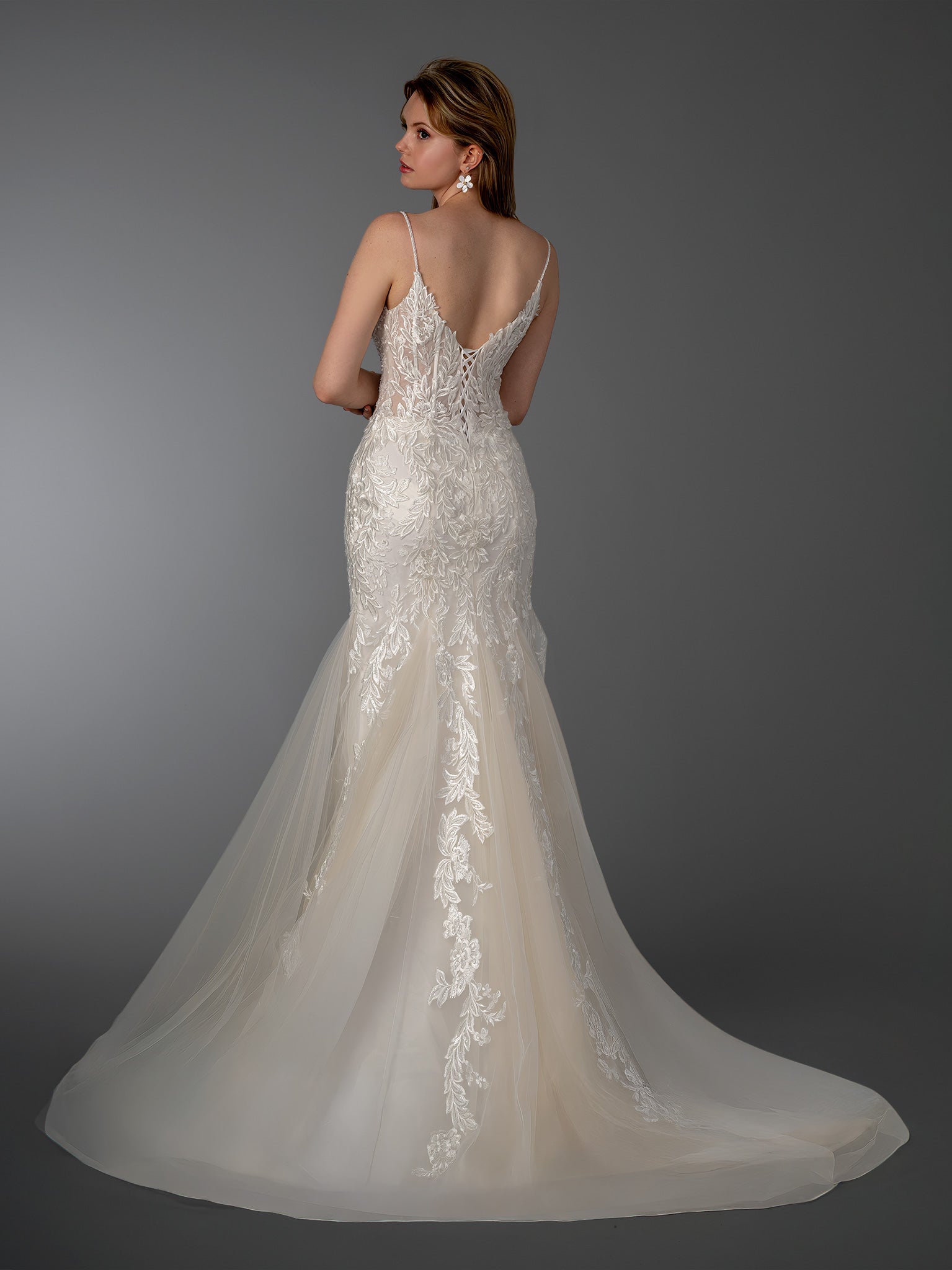 Wedding Dresses Long Bridal Lace Mermaid Wedding Dress Stella Couture 26526 Off White