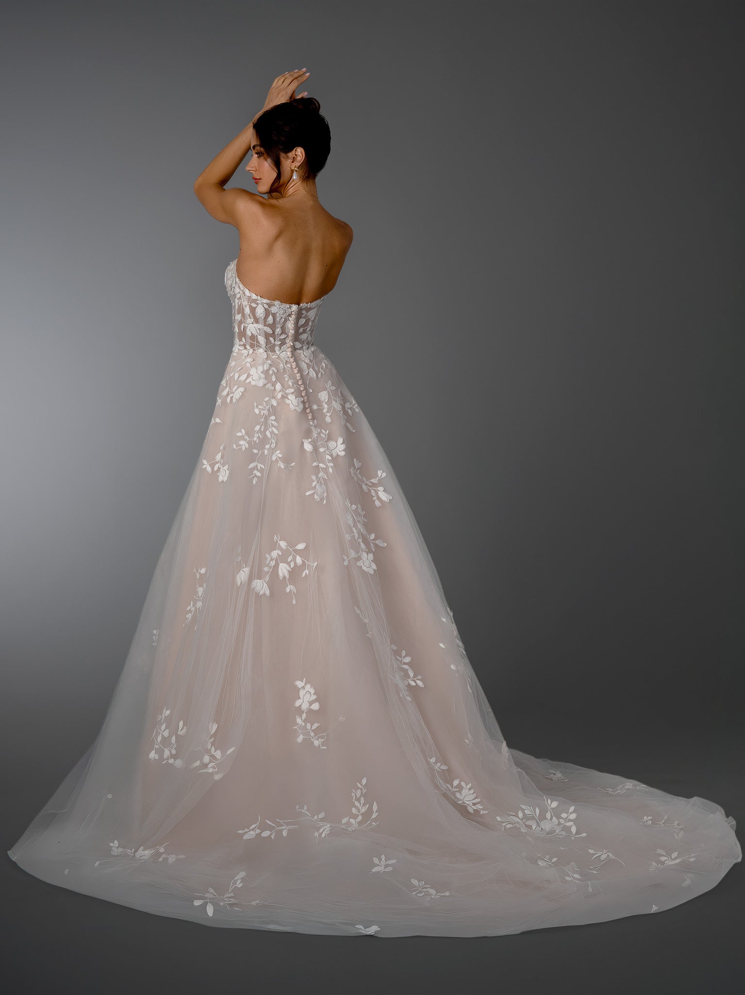 Wedding Dresses Lace Long A Line Wedding Dress - Floral - Stella Couture 26518 Off White-Tulle-26518-Lace