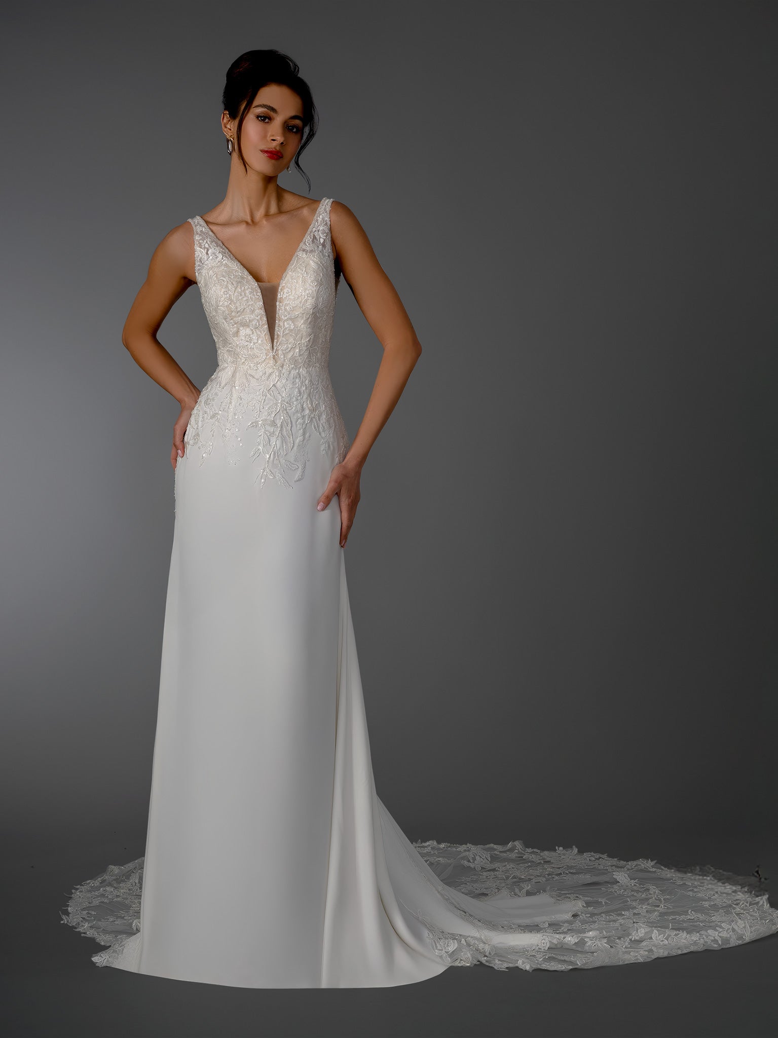 Wedding Dresses Floral Long A Line Wedding Dress Stella Couture 26516 Off White