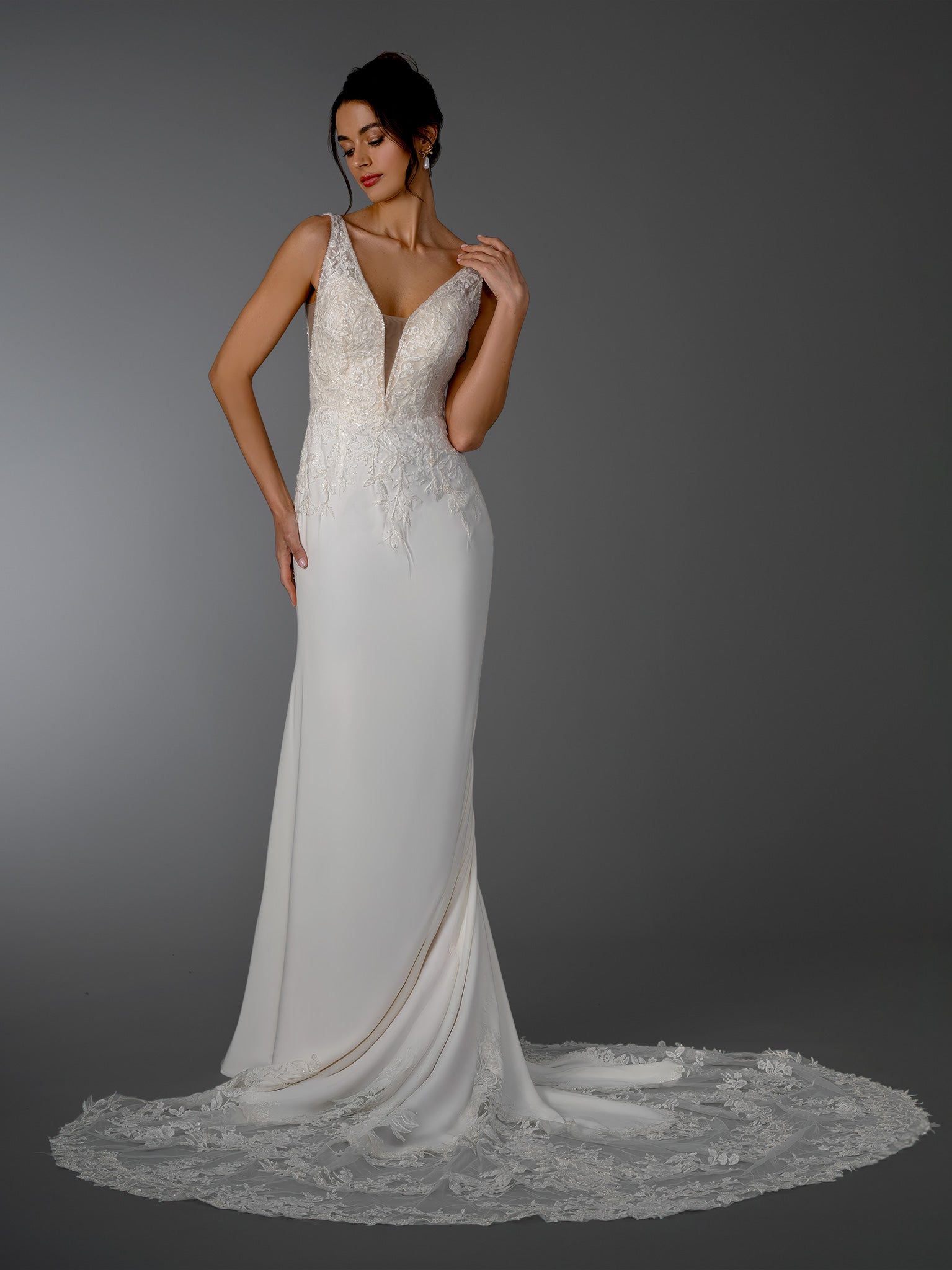 Wedding Dresses Floral Long A Line Wedding Dress Stella Couture 26516 Off White