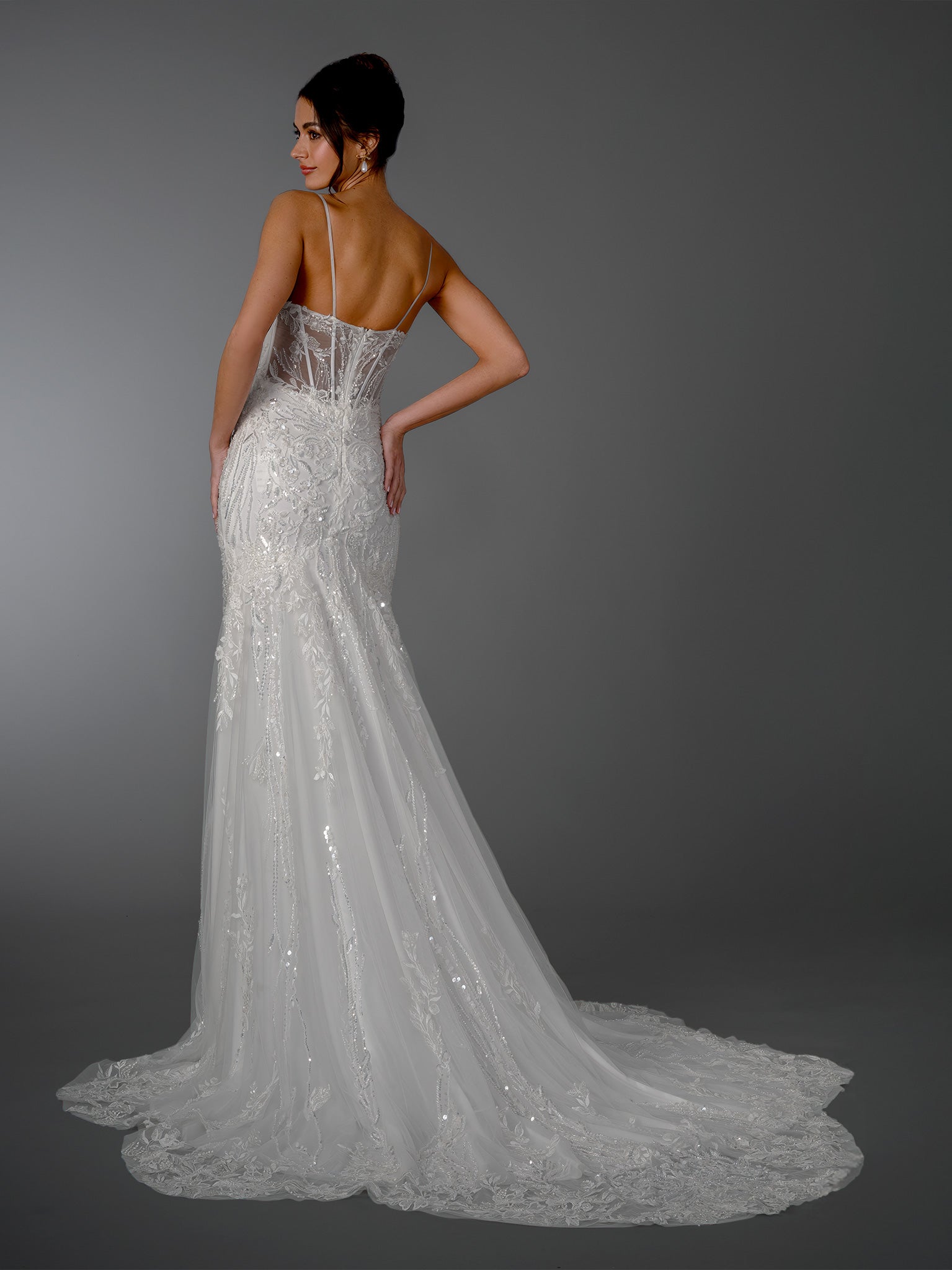 Wedding Dresses Long Beaded Lace Wedding Dress Stella Couture 26515 Off White