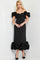 Mother of the Bride Dresses Fitted Short Ruffle Mother of the Bride Dress Black