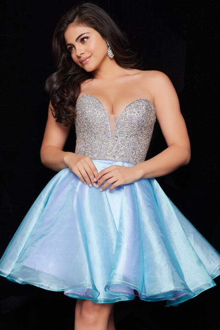 Jovani 24547 Short Homecoming Multi Beaded Cocktail Dress