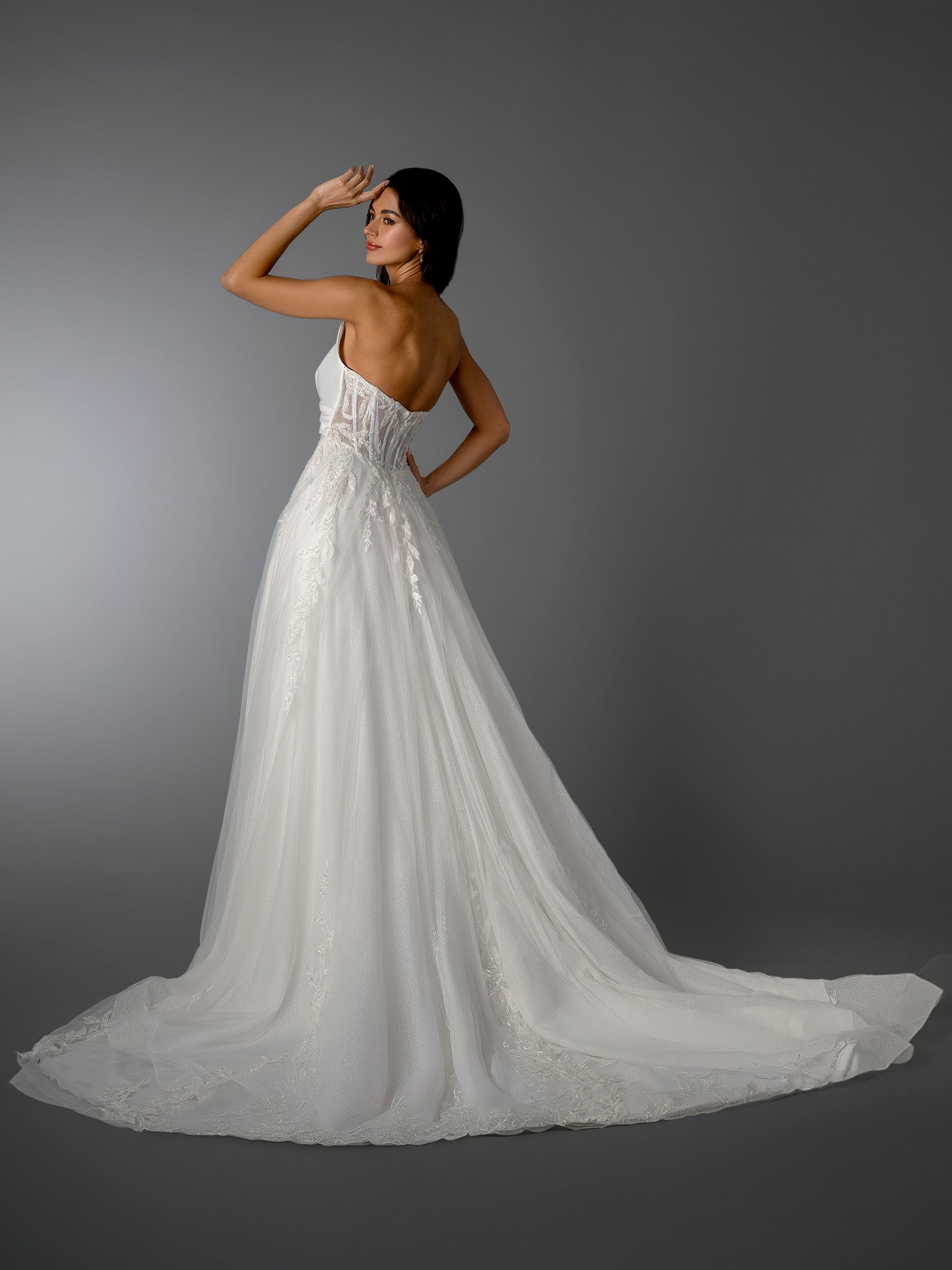 Wedding Dresses Long Lace Applique A Line Wedding Dress Stella Couture 26503 Off White