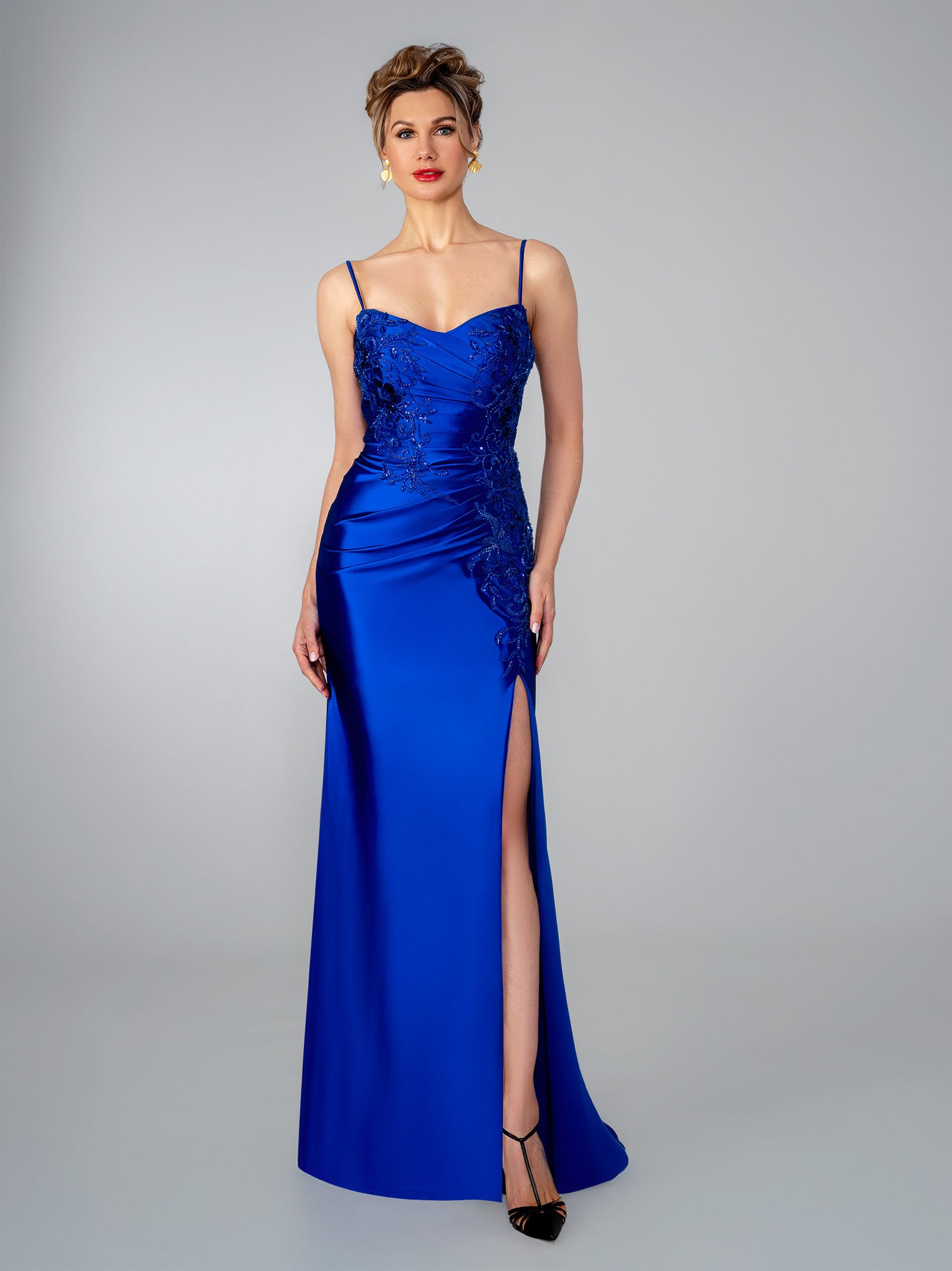 Formal Dresses Fitted Slit Long Formal Evening Dress Stella Couture 26321 Royal Blue