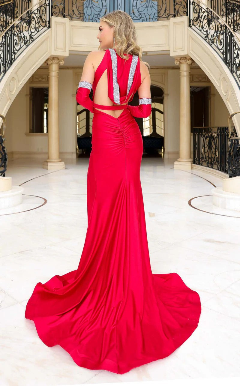Jessica Angel 2464 Prom Long Slit Beaded Formal Dress