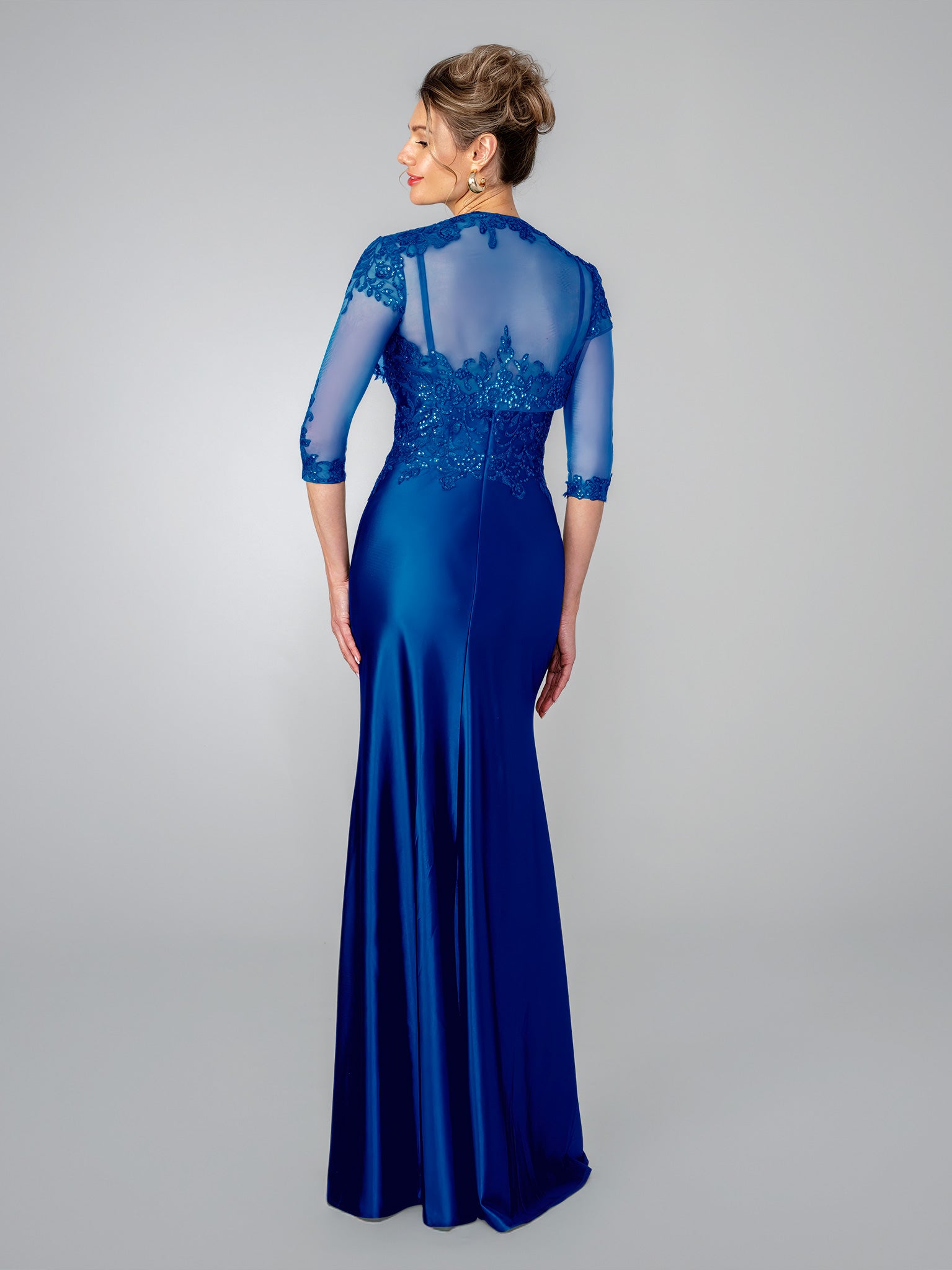 Formal Dresses Fitted Long Formal Slit Dress Stella Couture 26318 Royal